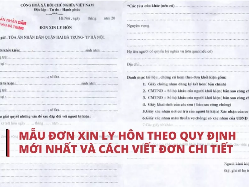 Đơn xin ly hôn mới nhất và hướng dẫn viết chi tiết